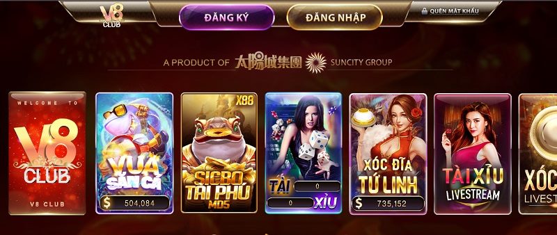 Game chơi cược tại V8 đa dạng, dễ ăn thưởng và uy tín 